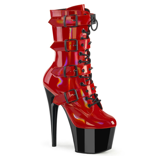 【PLEASER】ADORE-1046TT プラットフォームシューズ Red Holo Pat/Blk【取寄】