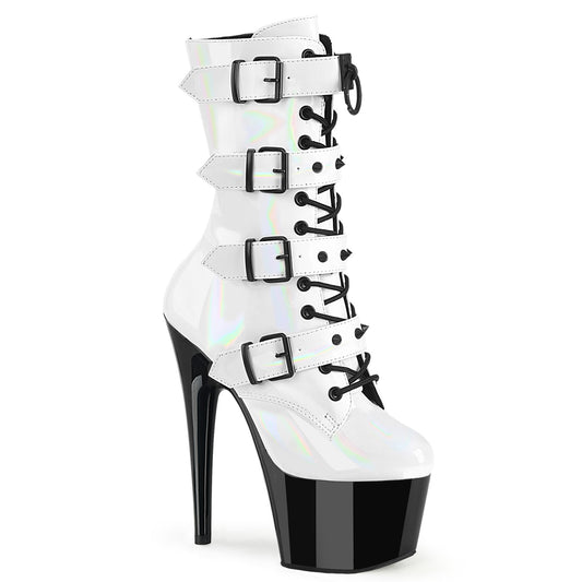 【PLEASER】ADORE-1046TT シューズ Wht Holo Pat/Blk【取寄】