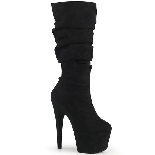 【PLEASER】ADORE-1061 プラットフォームシューズ Blk Faux Suede/Blk Faux Suede【取寄】