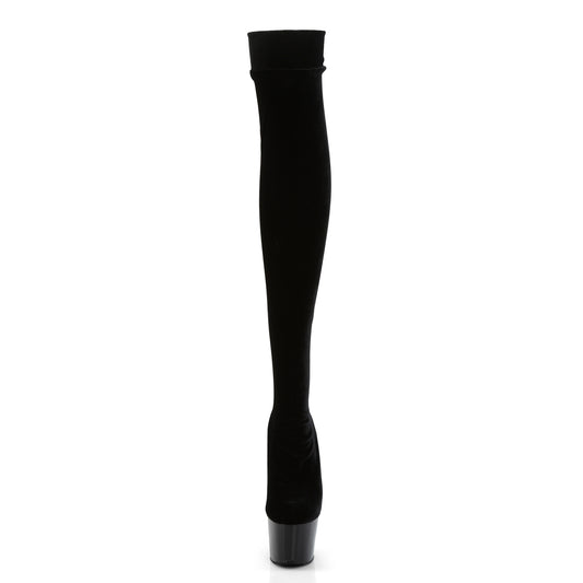 【PLEASER】ADORE-3002 プラットフォームシューズ Blk Str Velvet/Blk【取寄】