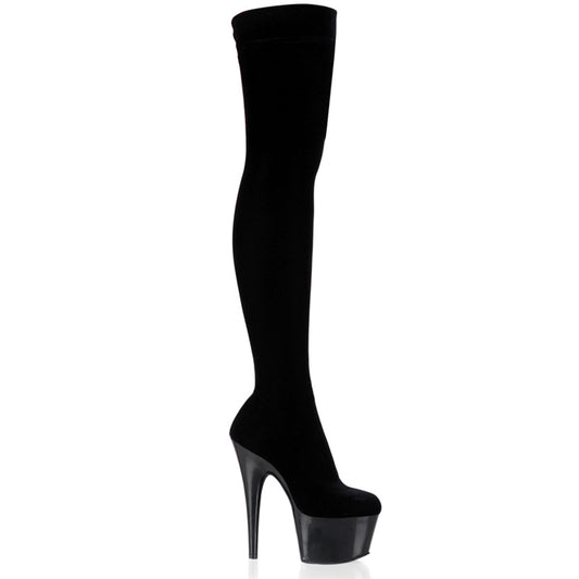 【PLEASER】ADORE-3002 プラットフォームシューズ Blk Str Velvet/Blk【取寄】