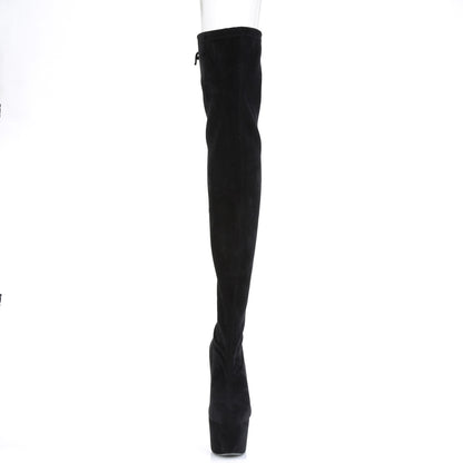 【PLEASER】ADORE-3008 シューズ Blk Stretch Faux Suede/Blk Faux Suede【取寄】