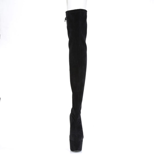 【PLEASER】ADORE-3008 プラットフォームシューズ Blk Stretch Faux Suede/Blk Faux Suede【取寄】
