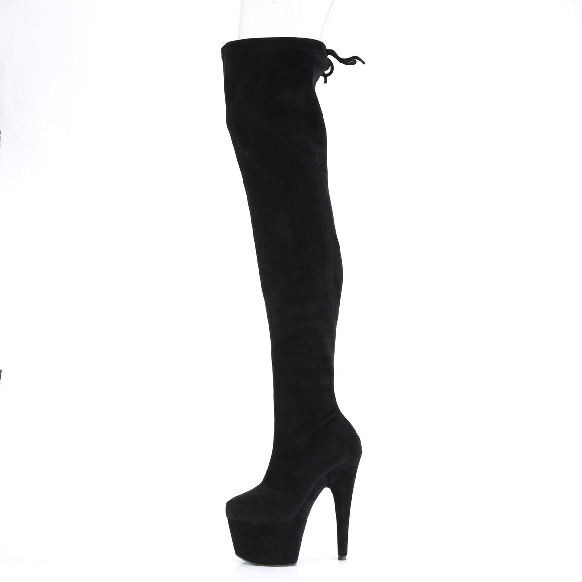 【PLEASER】ADORE-3008 シューズ Blk Stretch Faux Suede/Blk Faux Suede【取寄】
