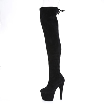 【PLEASER】ADORE-3008 シューズ Blk Stretch Faux Suede/Blk Faux Suede【取寄】