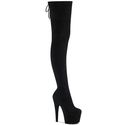 【PLEASER】ADORE-3008 シューズ Blk Stretch Faux Suede/Blk Faux Suede【取寄】