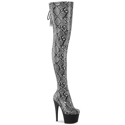 【PLEASER】ADORE-3008SP-BT プラットフォームシューズ Grey-Blk Snake Print/Blk Matte【取寄】