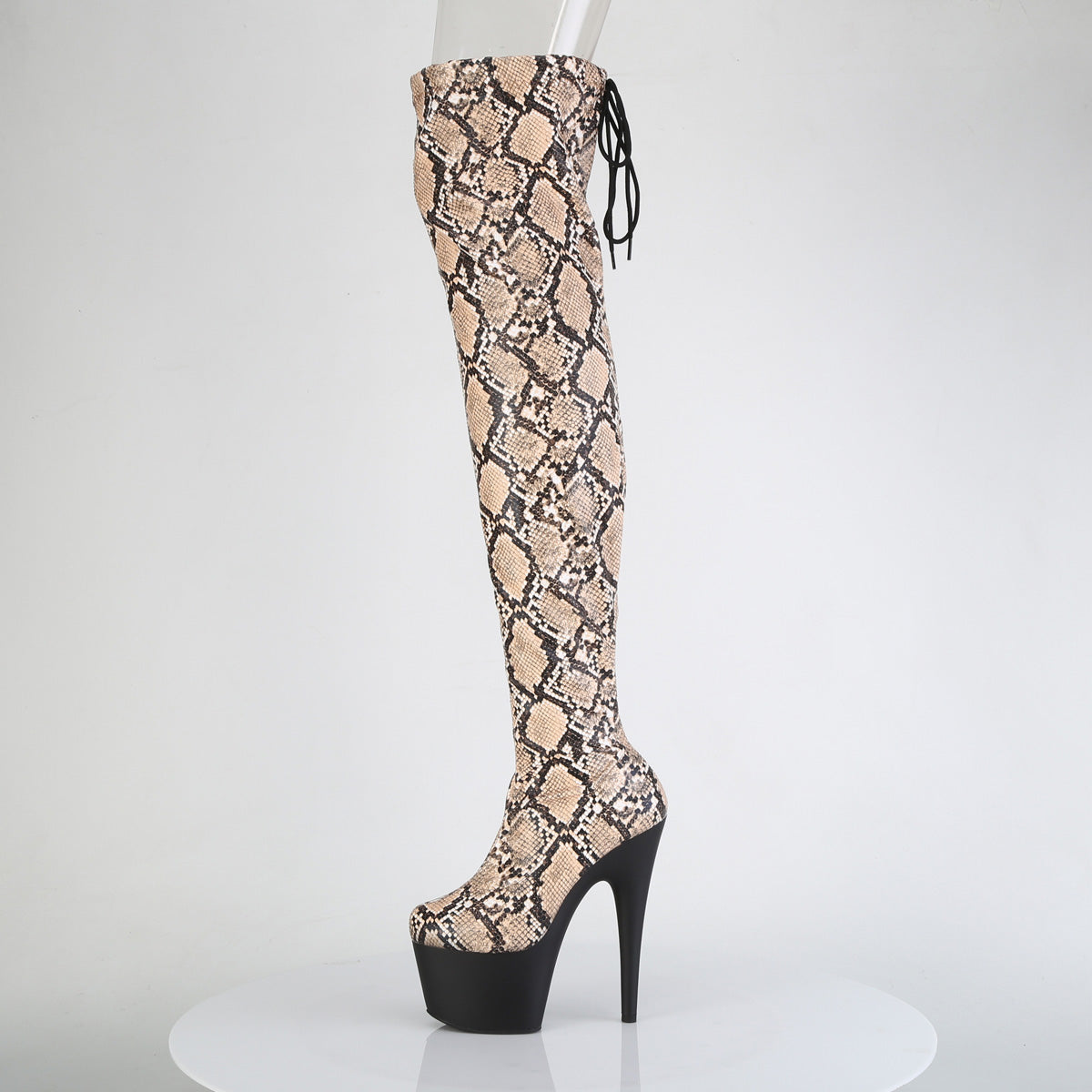 【PLEASER】ADORE-3008SP-BT シューズ Tan-Brown Snake Print/Blk Matte【取寄】