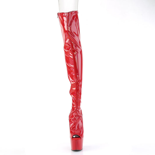 【PLEASER】ADORE-3011HWR プラットフォームシューズ Red Str. Holo/Red Holo【取寄】