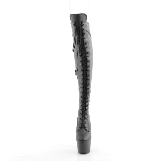 【PLEASER】ADORE-3014 プラットフォームシューズ Blk Str. Faux Leather/Blk Matte【取寄】