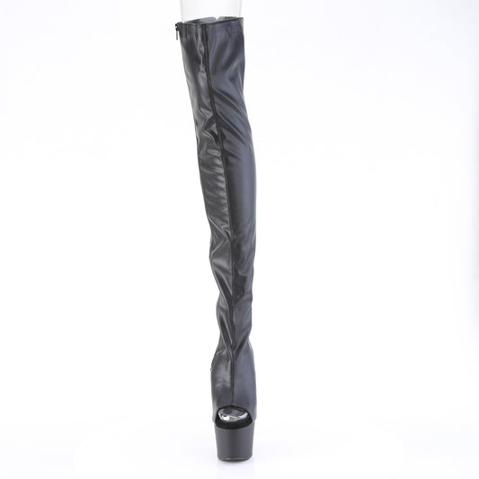 【PLEASER】ADORE-3017 プラットフォームシューズ Blk Str. Faux Leather【取寄】