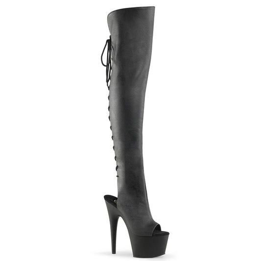 【PLEASER】ADORE-3019 プラットフォームシューズ Blk Faux Leather/Blk Matte【取寄】