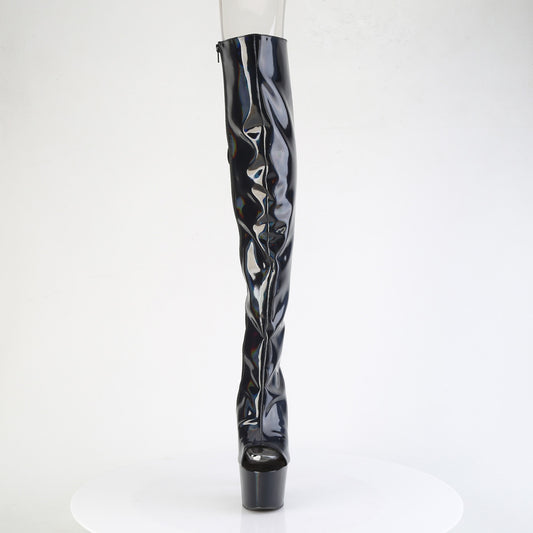 【PLEASER】ADORE-3019HWR プラットフォームシューズ Blk Str. Holo/Blk Holo【取寄】