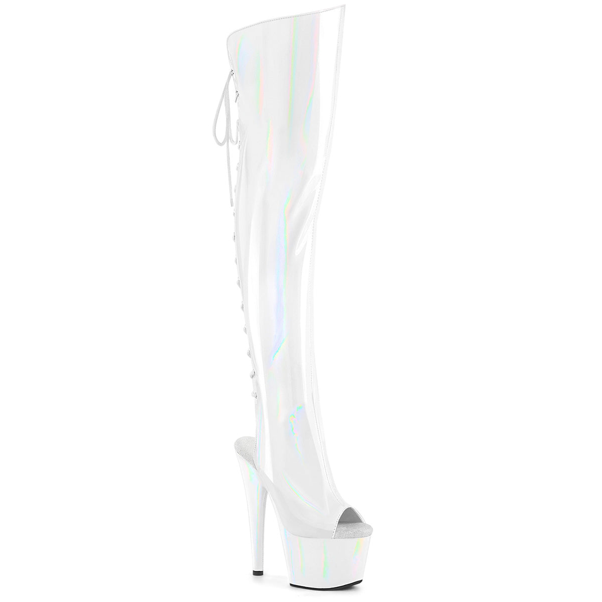 【PLEASER】ADORE-3019HWR シューズ Wht Str. Holo/Wht Holo【取寄】