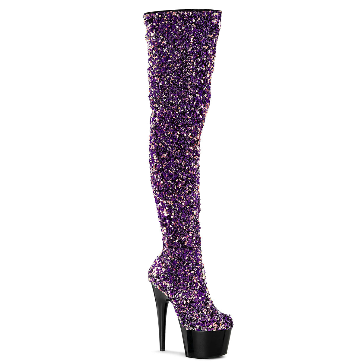 【PLEASER】ADORE-3020 シューズ Purple Multi Sequins/Blk【取寄】