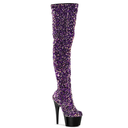【PLEASER】ADORE-3020 プラットフォームシューズ Purple Multi Sequins/Blk【取寄】