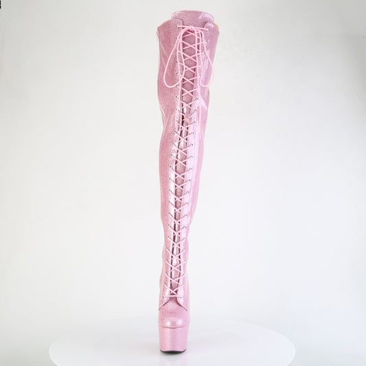 【PLEASER】ADORE-3020GP プラットフォームシューズ B. Pink Glitter Pat/M【取寄】