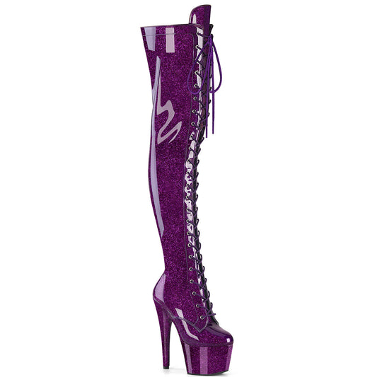 【PLEASER】ADORE-3020GP プラットフォームシューズ Purple Glitter Pat/M【取寄】