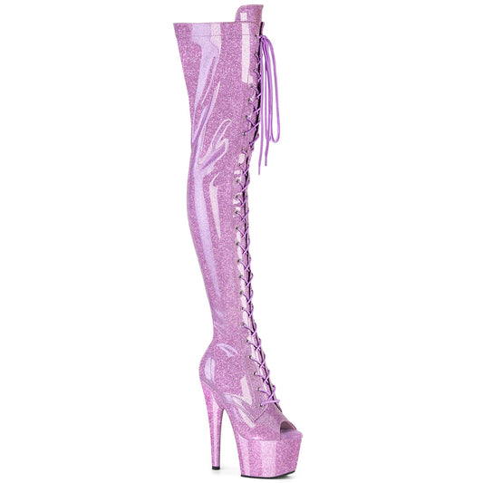 【PLEASER】ADORE-3021GP プラットフォームシューズ Lilac Glitter Pat/M【取寄】