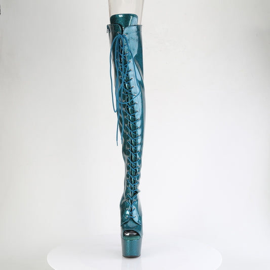 【PLEASER】ADORE-3021GP プラットフォームシューズ Teal  Glitter Pat/M【取寄】