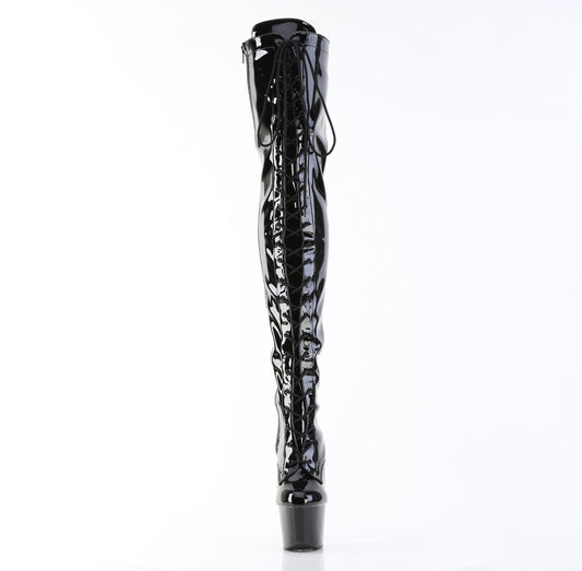 【PLEASER】ADORE-3023 プラットフォームシューズ Blk Str Pat/Blk【取寄】