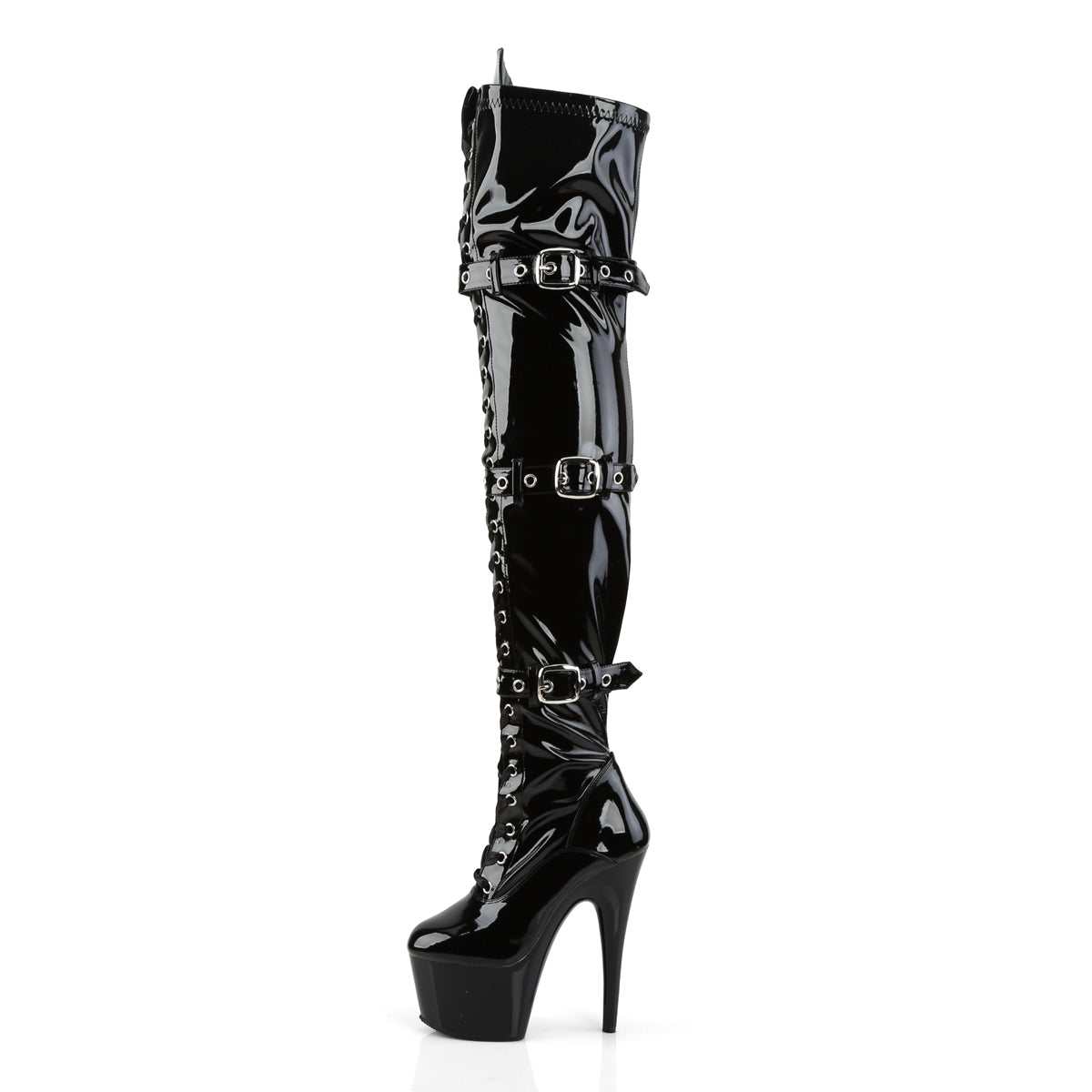 【PLEASER】ADORE-3028 シューズ Blk Str Pat/Blk【取寄】