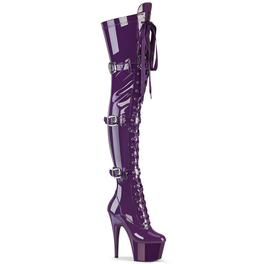 【PLEASER】ADORE-3028 プラットフォームシューズ Purple Str. Pat/Purple【取寄】