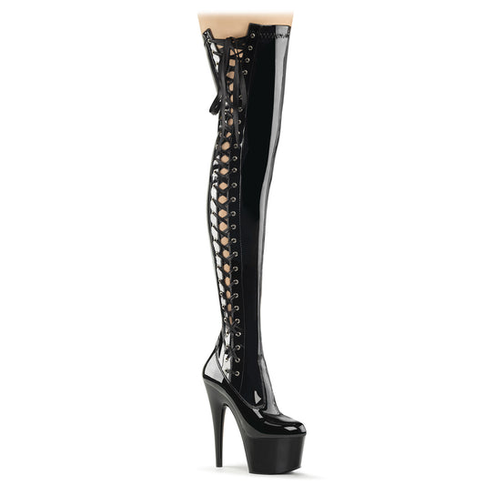【PLEASER】ADORE-3050 プラットフォームシューズ Blk Str Pat/Blk【取寄】