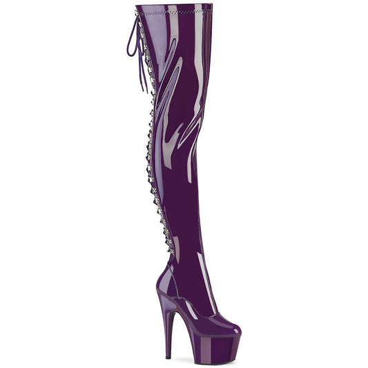 【PLEASER】ADORE-3063 プラットフォームシューズ Purple Str. Pat/Purple【取寄】