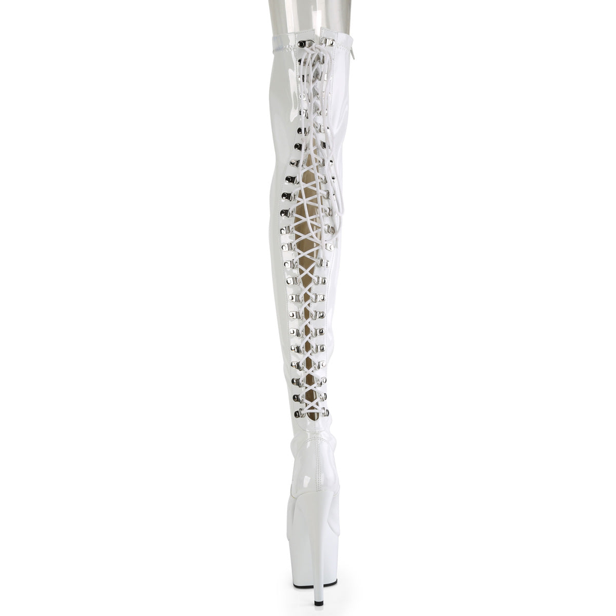 【PLEASER】ADORE-3063 プラットフォームシューズ Wht Str Pat/Wht【取寄】