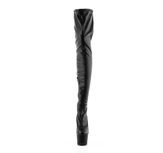 【PLEASER】ADORE-4000 プラットフォームシューズ Blk Str. Faux Leather/Blk Matte【取寄】