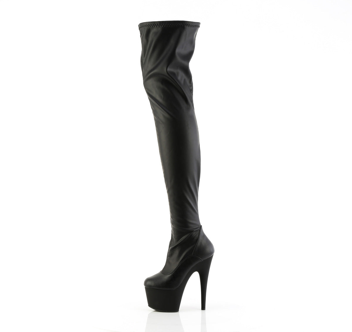 【PLEASER】ADORE-4000 プラットフォームシューズ Blk Str. Faux Leather/Blk Matte【取寄】