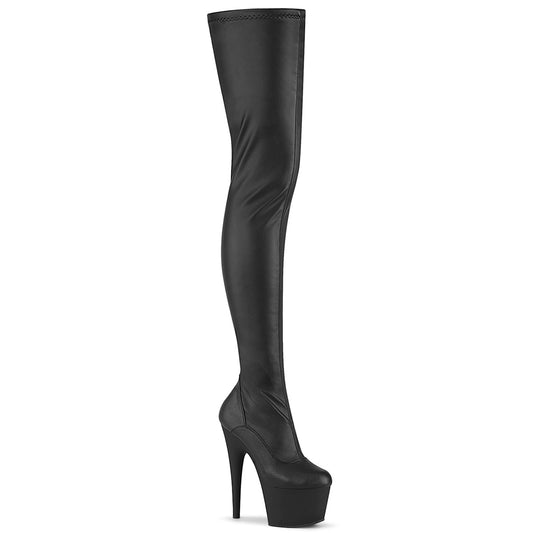 【PLEASER】ADORE-4000 プラットフォームシューズ Blk Str. Faux Leather/Blk Matte【取寄】