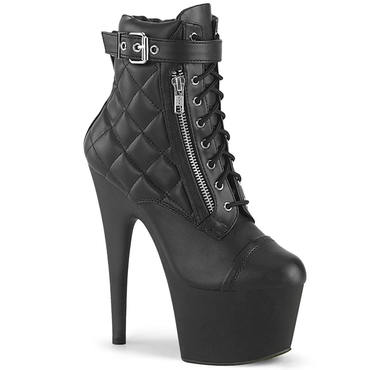 【PLEASER】ADORE-700-05 シューズ Blk Faux Leather/Blk Matte【取寄】