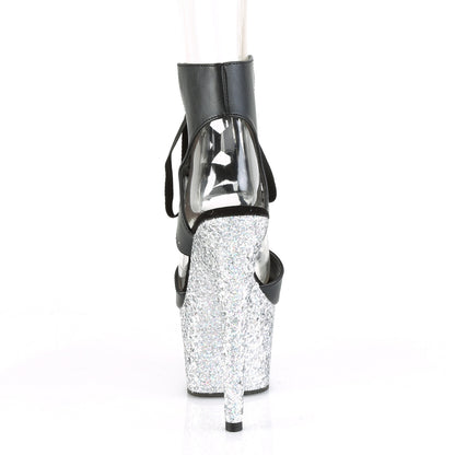 【PLEASER】ADORE-700-14LG シューズ Blk Faux Leather/Slv Multi Glitter【取寄】