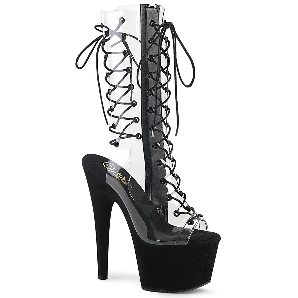 【PLEASER】ADORE-700-60FS シューズ Clr/Blk Faux Suede【取寄】