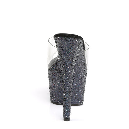 【PLEASER】ADORE-701LG シューズ Clr/Blk Holo Glitter【取寄】