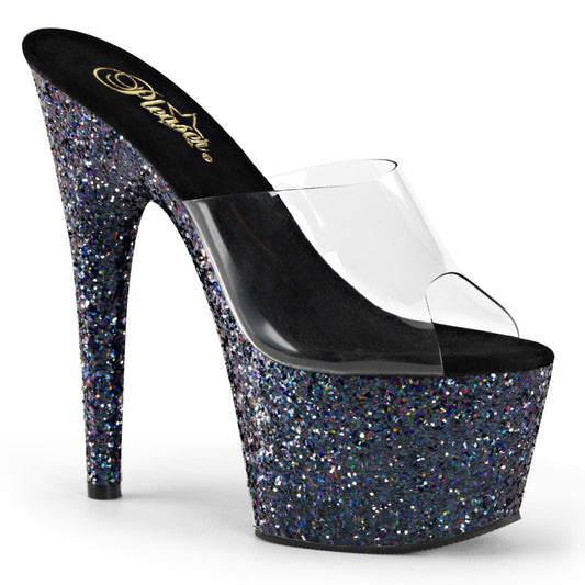 【PLEASER】ADORE-701LG プラットフォームシューズ Clr/Blk Holo Glitter【取寄】