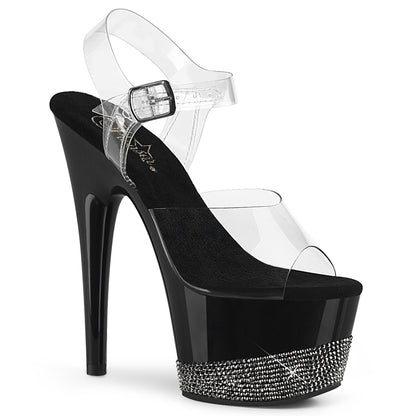 【PLEASER】ADORE-708-3 シューズ Clr/Blk-Pewter RS【取寄】