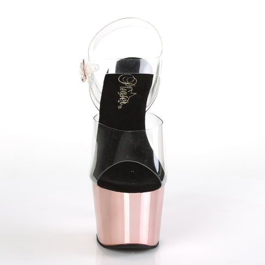 【PLEASER】ADORE-708 シューズ Clr/Rose Gold Chrome【取寄】