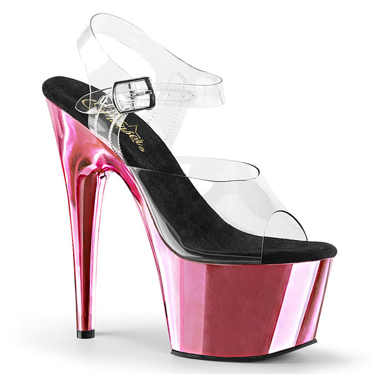 【PLEASER】ADORE-708 プラットフォームシューズ Clr/B. Pink Chrome【取寄】