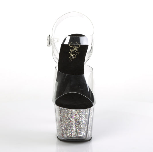 【PLEASER】ADORE-708CG シューズ Clr/Slv Confetti Glitter【取寄】