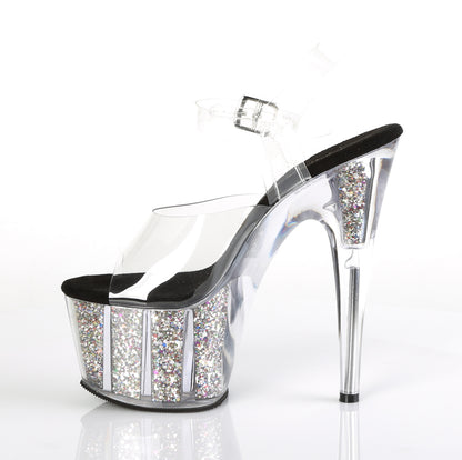 【PLEASER】ADORE-708CG シューズ Clr/Slv Confetti Glitter【取寄】
