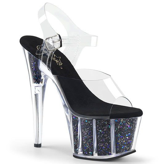 【PLEASER】ADORE-708CG プラットフォームシューズ Clr/Blk Confetti Glitter【取寄】