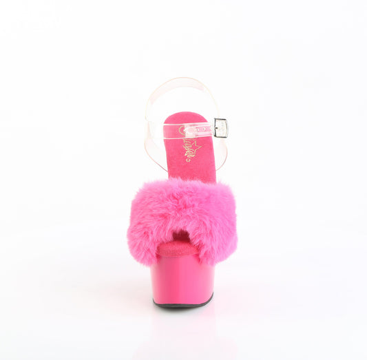 【PLEASER】ADORE-708FUR プラットフォームシューズ Fuchsia Faux Fur-Clr TPU/Fuchsia【取寄】
