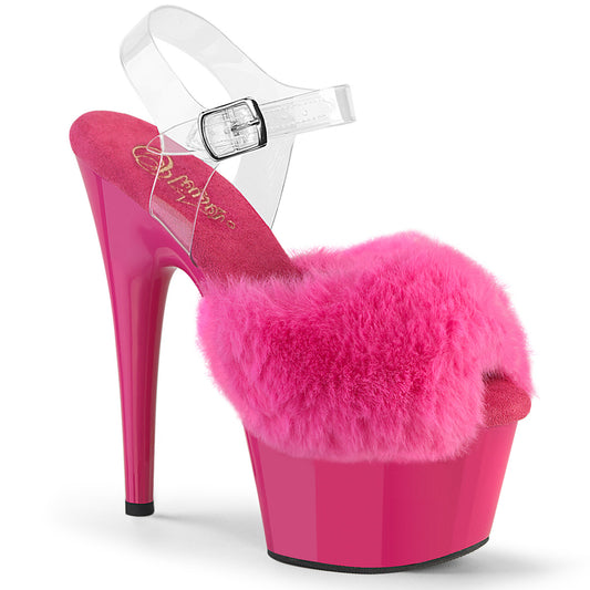 【PLEASER】ADORE-708FUR プラットフォームシューズ Fuchsia Faux Fur-Clr TPU/Fuchsia【取寄】