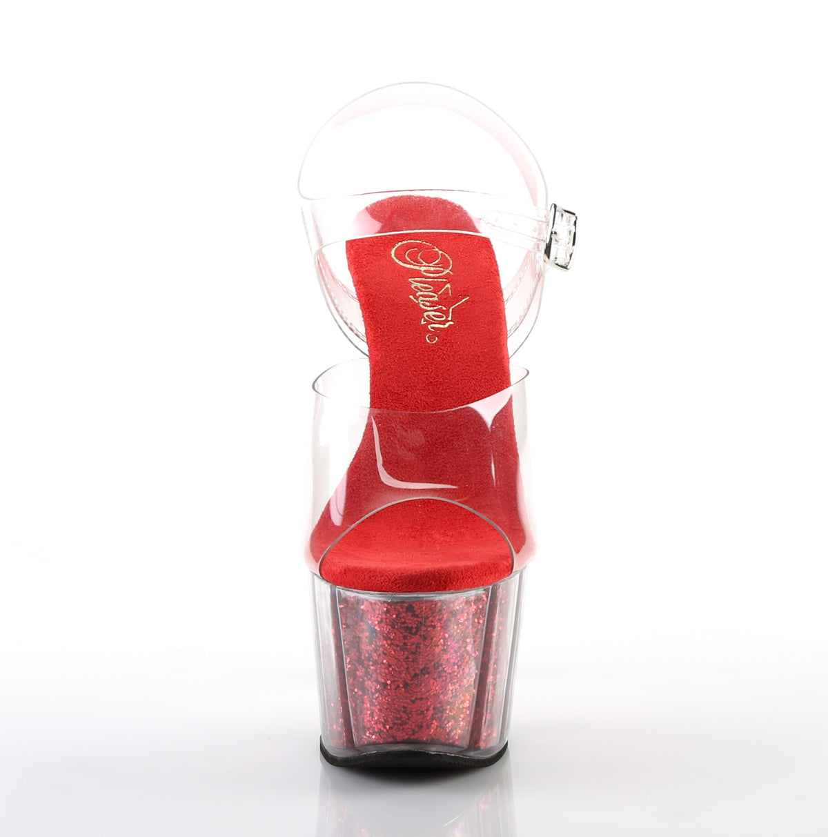 【PLEASER】ADORE-708G シューズ Clr/Red Glitter Inserts【取寄】