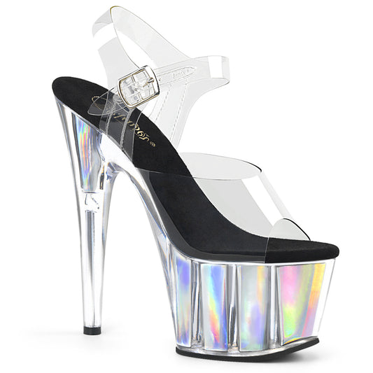 【PLEASER】ADORE-708HGI プラットフォームシューズ Clr/Slv Hologram Inserts【取寄】