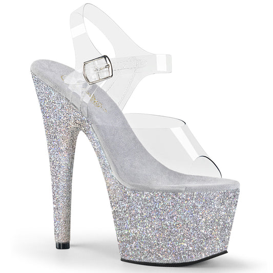 【PLEASER】ADORE-708HMG プラットフォームシューズ Clr/Slv Multi Glitter【取寄】