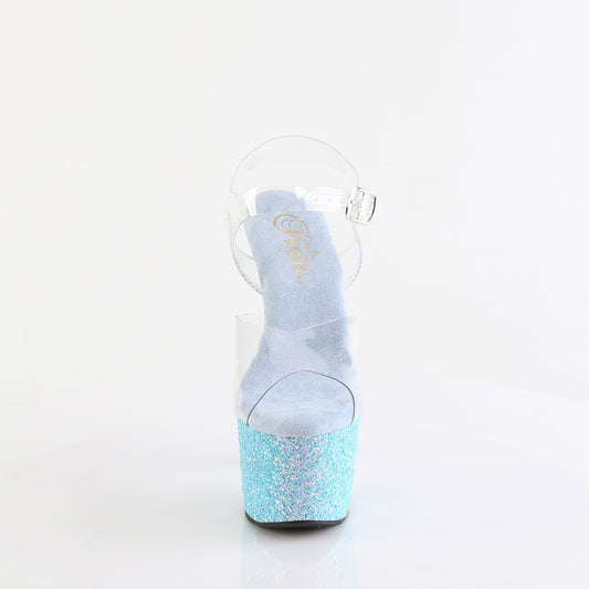 【PLEASER】ADORE-708LG プラットフォームシューズ Clr/B. Blue Glitter【取寄】